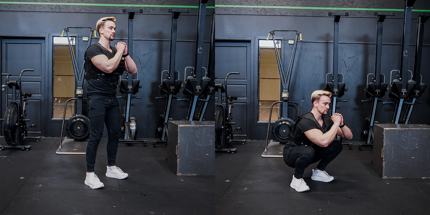 Air squats med viktväst